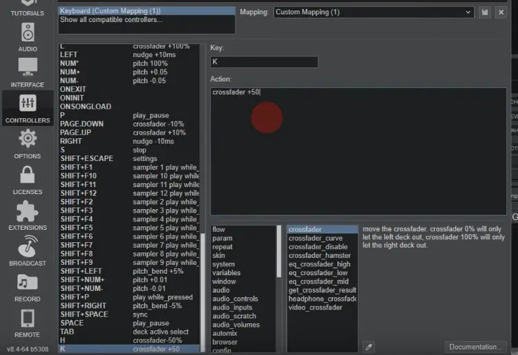 Virtual DJ enables you to freely change MIDI mappings of your DJ controller and even allows you to map your keyboard outputs to different software functions.