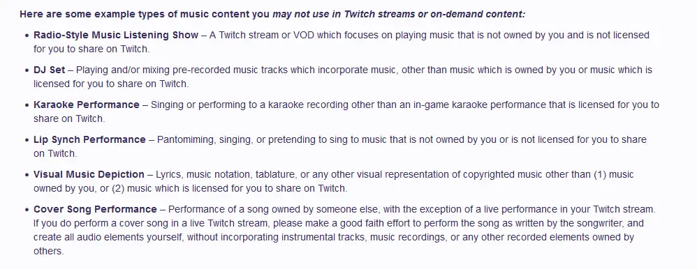 A snippet from the official Twitch Terms & Conditions page (10.09.21) 