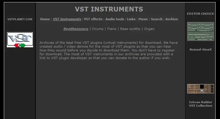 VSTplanet.com homepage