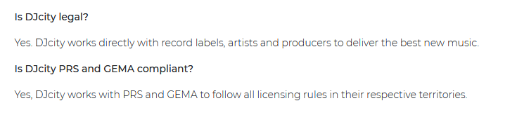 A record pool should take care of all the legal issues in the process of connecting record labels, artists and DJs. | Src: DJcity.com