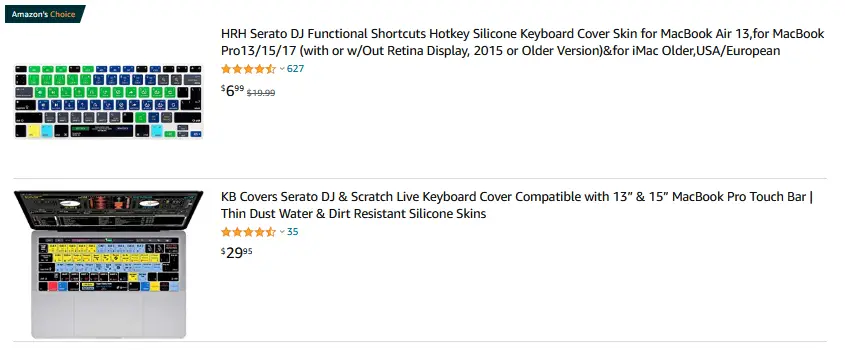 Various DJ keyboard covers / overlays available on Amazon.