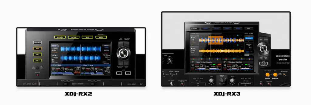 Screen size and quality difference between the Pioneer XDJ-RX2 and Pioneer XDJ-RX3 is major.