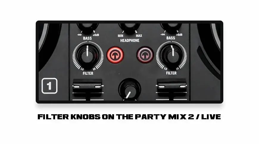 Filter knobs on the Party Mix 2 / Party Mix Live