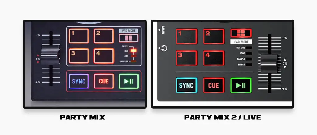 Performance pads section is pretty much the same on every Party Mix model.