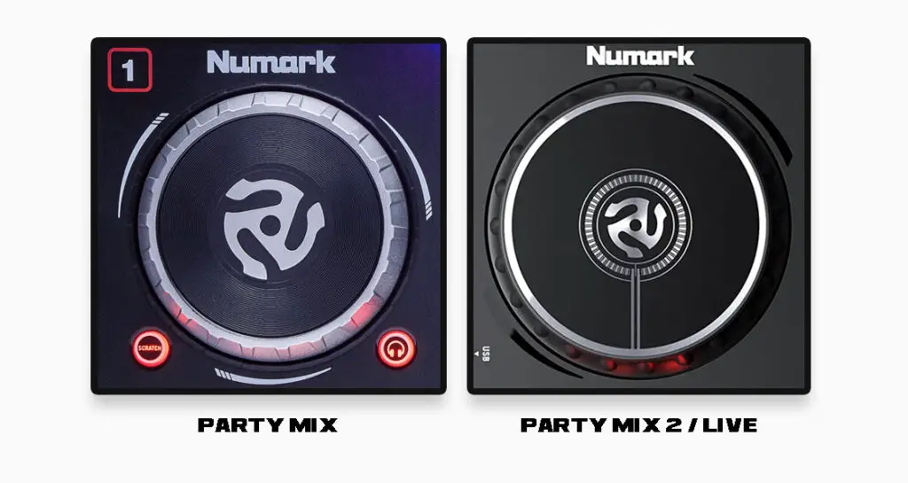 Jog wheels on both Party Mix and Party Mix 2 / Live controllers.