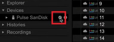 Click the small check-mark to deauthenticate your USB device.