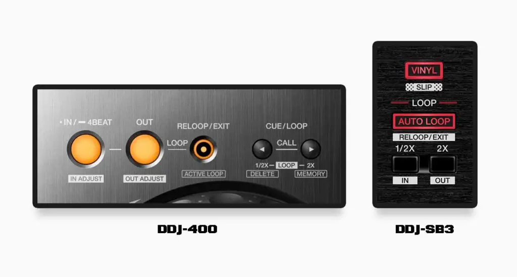 The loop controls vastly differ between the DDJ-400 and the DDJ-SB3.