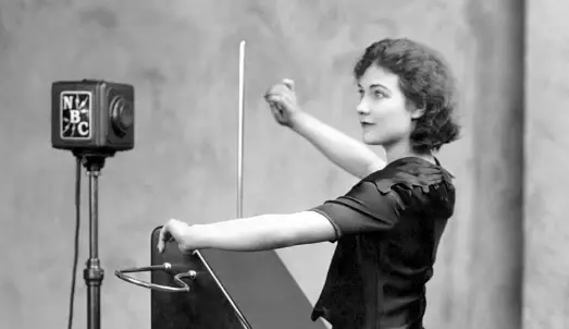 Alexandra Stepanoff playing the theremin