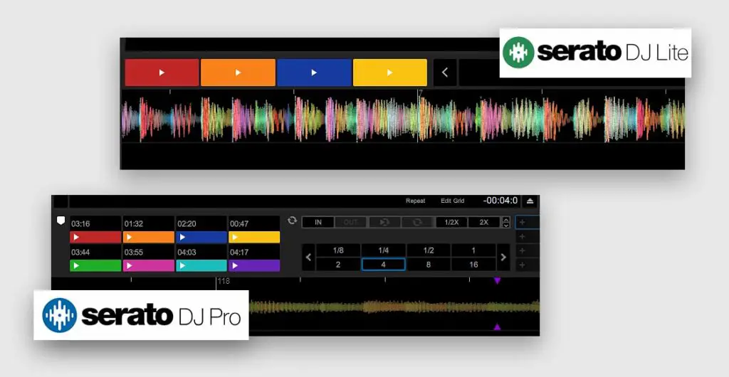 With Serato DJ Lite you only have access to 4 hot cue slots and 1-8 bar loops.