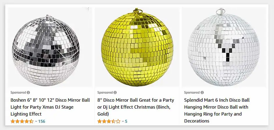 There is a broad selection of disco balls of different sizes on Amazon.