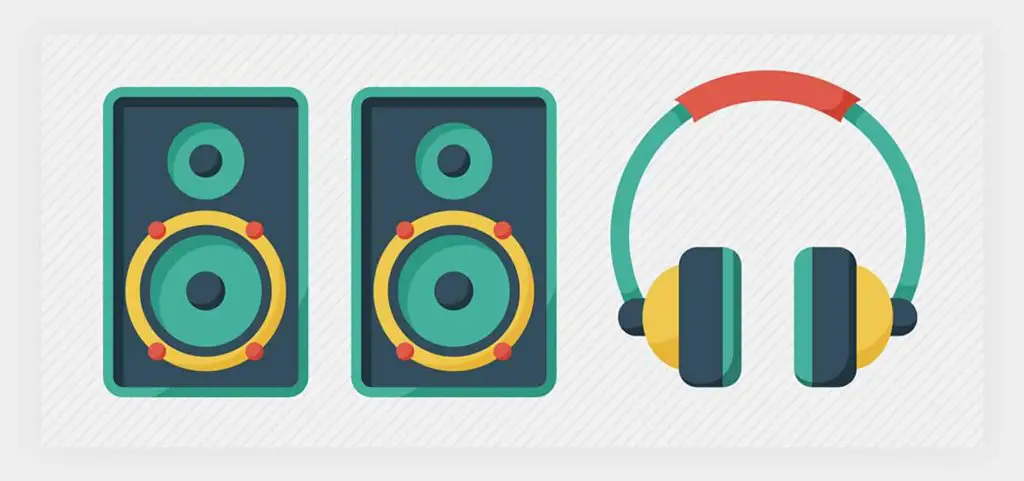 Monitor speakers vs. studio headphones for a music producer.