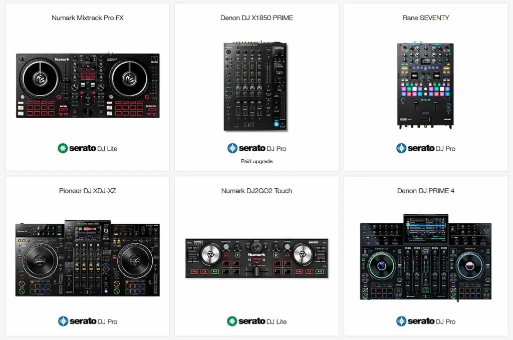 Snippet - Serato DJ Lite & Pro hardware compatibility list: https://serato.com/dj/hardware