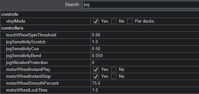 Virtual DJ software offers also other jog wheel settings that can be modified to your liking.