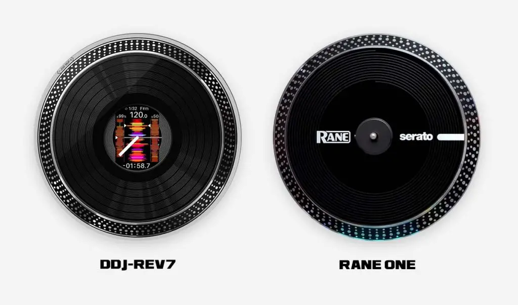 Jog wheels on the Pioneer DDJ-Rev7 and the Rane One are top quality motorized platters.