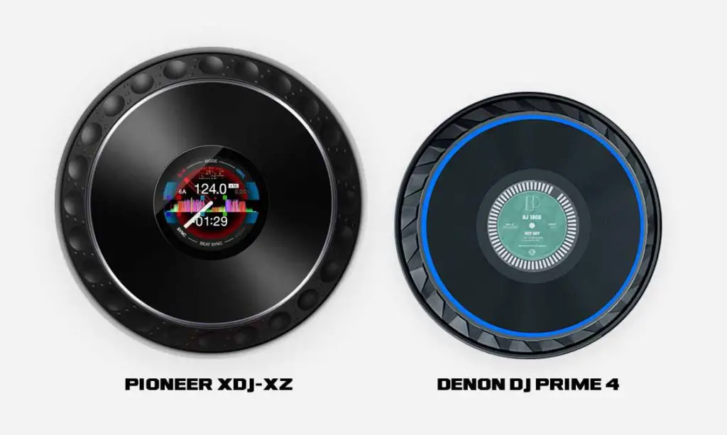 Jog wheels on the XDJ-XZ and the Prime 4 differ quite a bit.