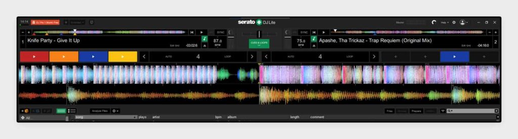 In Serato DJ Lite you are limited to viewing 2 track waveforms at the same time (even with controllers which support 4 channels).