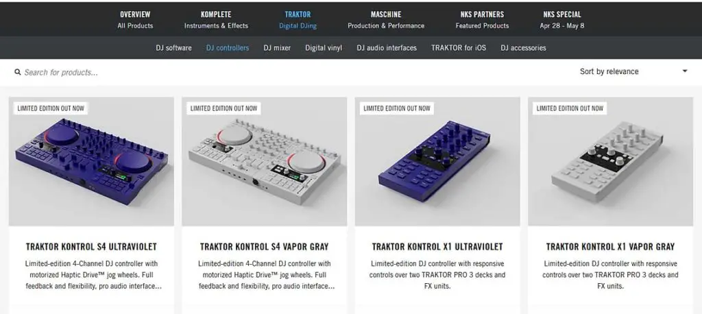 Native Instruments Traktor Kontrol DJ controllers.