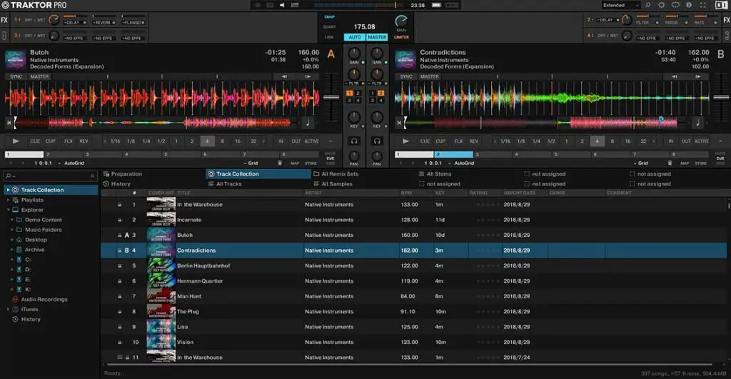 Traktor Pro 3 software interface.