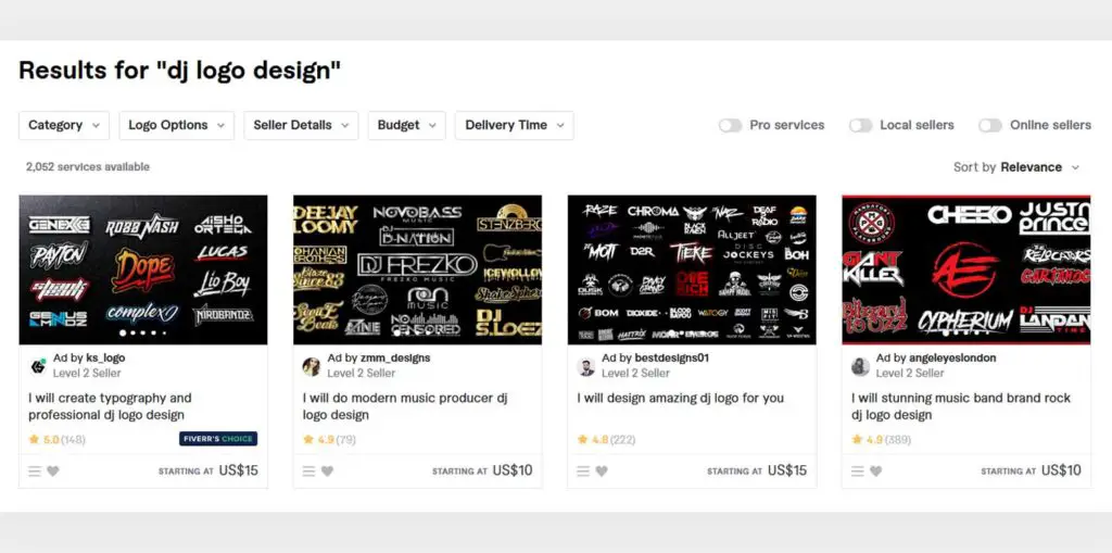 Fiverr.com features lots of great quality DJ logo design offers.