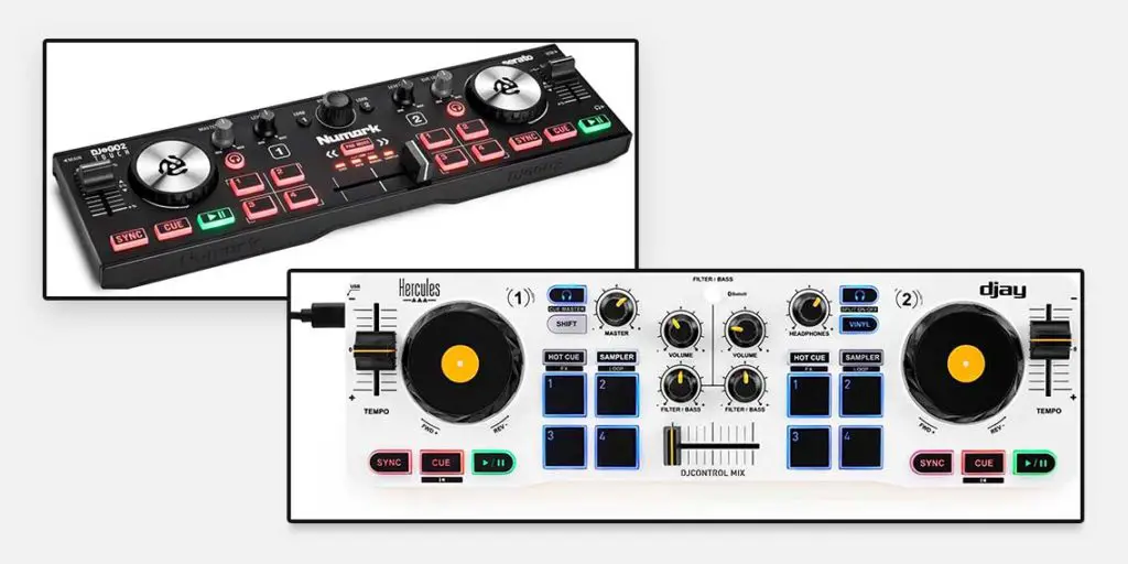 Portable DJ controllers - travel, mixing on the go, smartphone app support.