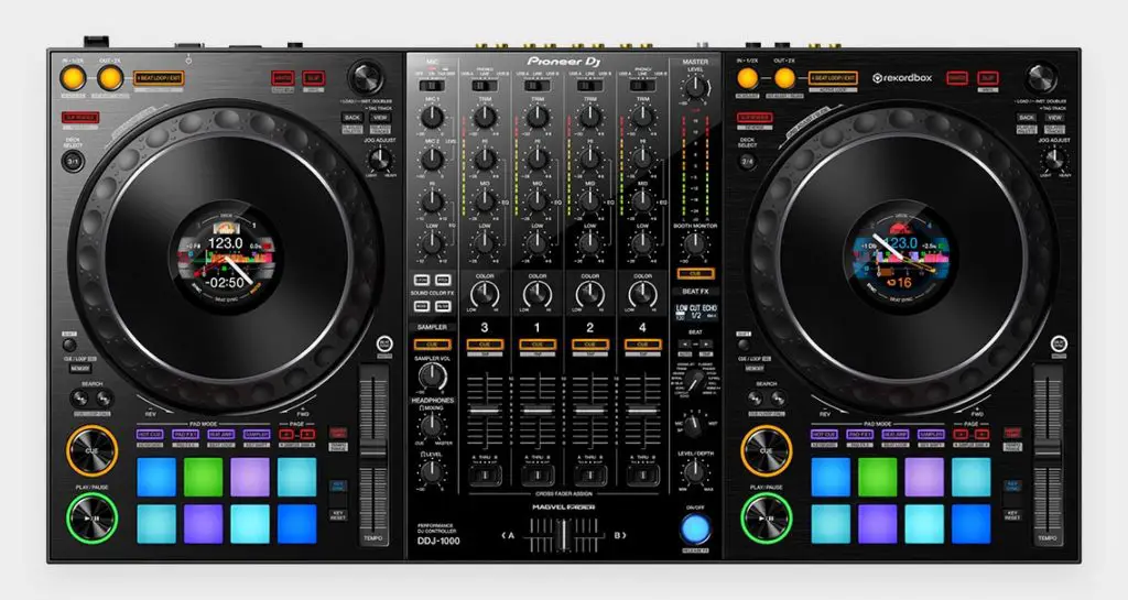 Pioneer DDJ-1000 is a dedicated Rekordbox DJ controller and it unlocks the full version of Rekordbox DJ software.