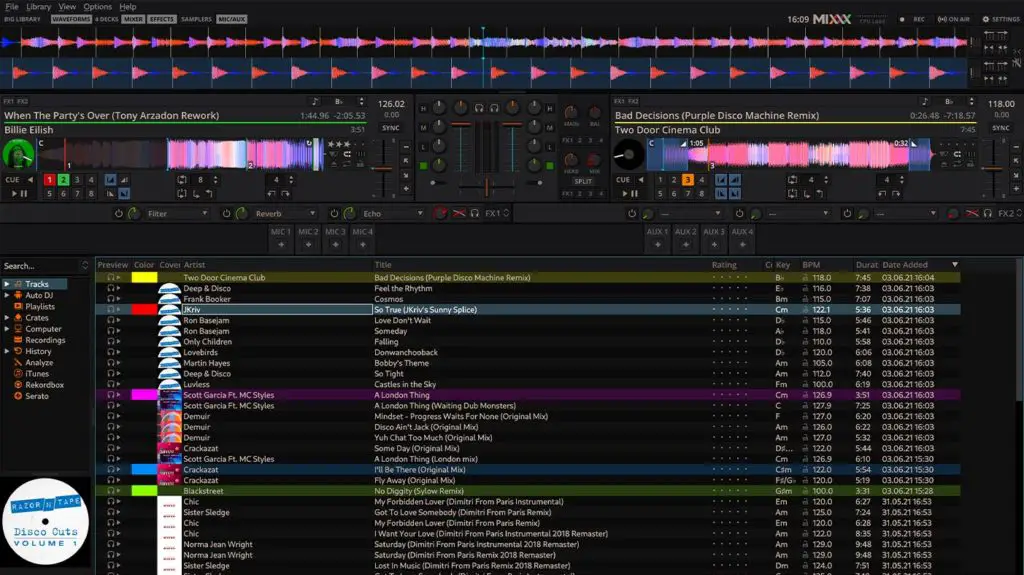 Mixxx is a completely free and open-source alternative to the "big three" of DJ software.