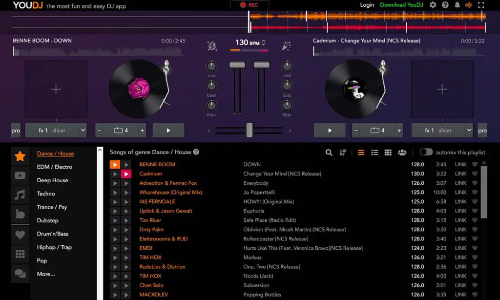 The online YouDJ web app (earlier known as partycloud.fm) is a great way to get a party started from any device.