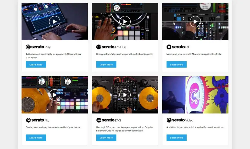 Serato DJ Pro feature set can be expanded by purchasing any of the 6 available expansion packs.