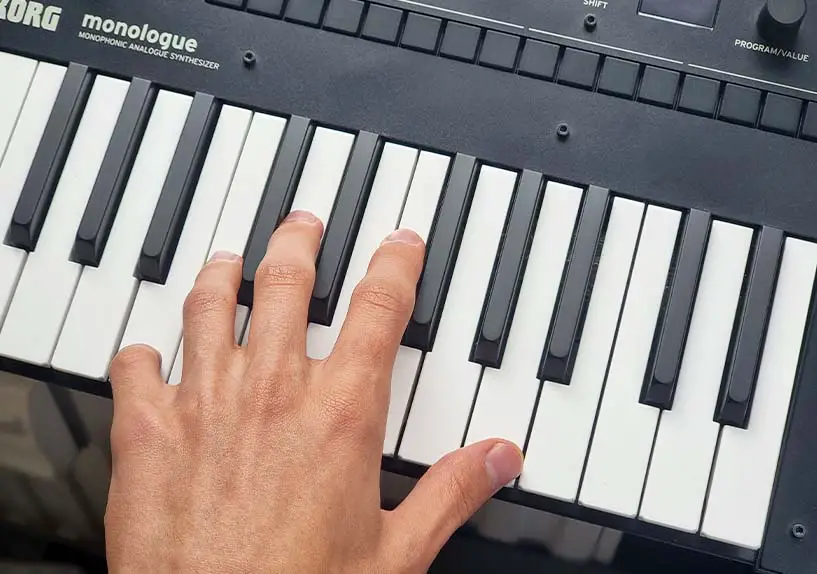 The keys on the Korg Monologue and Minilogue are very close in terms of their size.