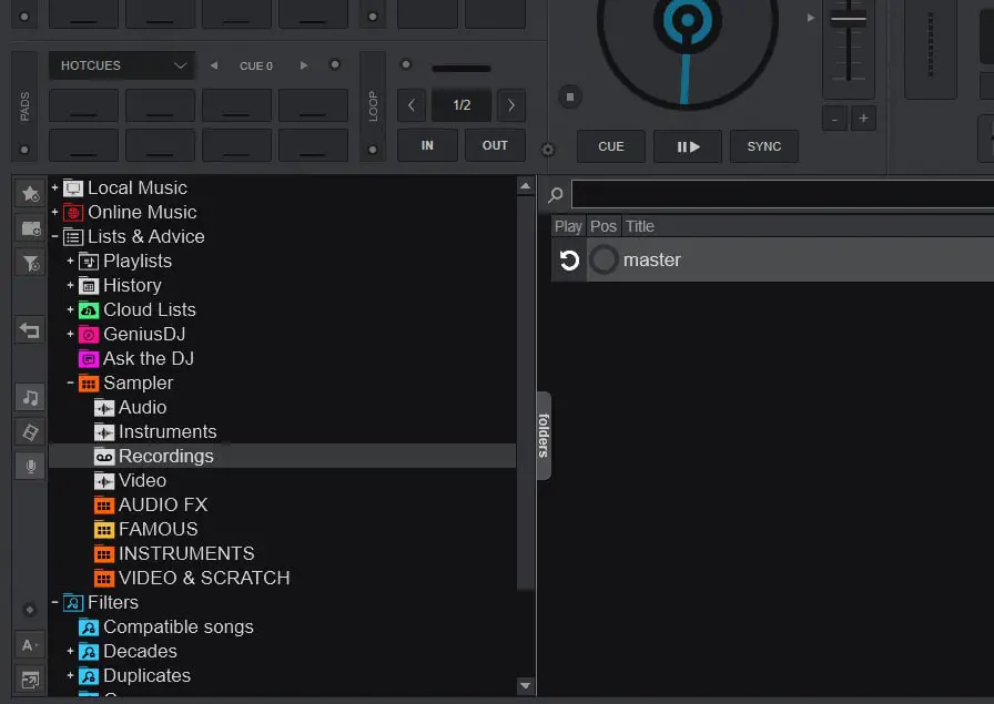 In Virtual DJ you can access all your custom recorded samples right from the library view.
