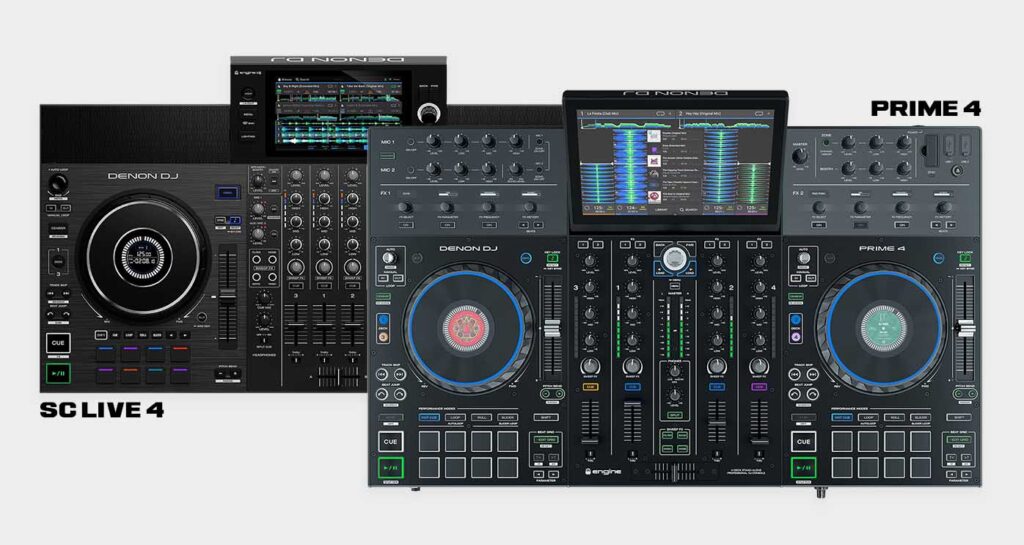 Denon DJ SC Live 4 vs. Denon DJ Prime 4 - standalone DJ controller comparison.