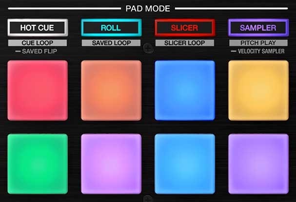 Pioneer DDJ-SZ2 features 8 RGB backlit performance pads per deck. By default, there are 8 performance pad modes available.