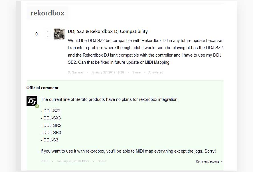 The official Pioner DJ response is: unfortunatly the Pioneer DDJ-SZ2 is not (and won't ever be) compatible with Rekordbox DJ software.