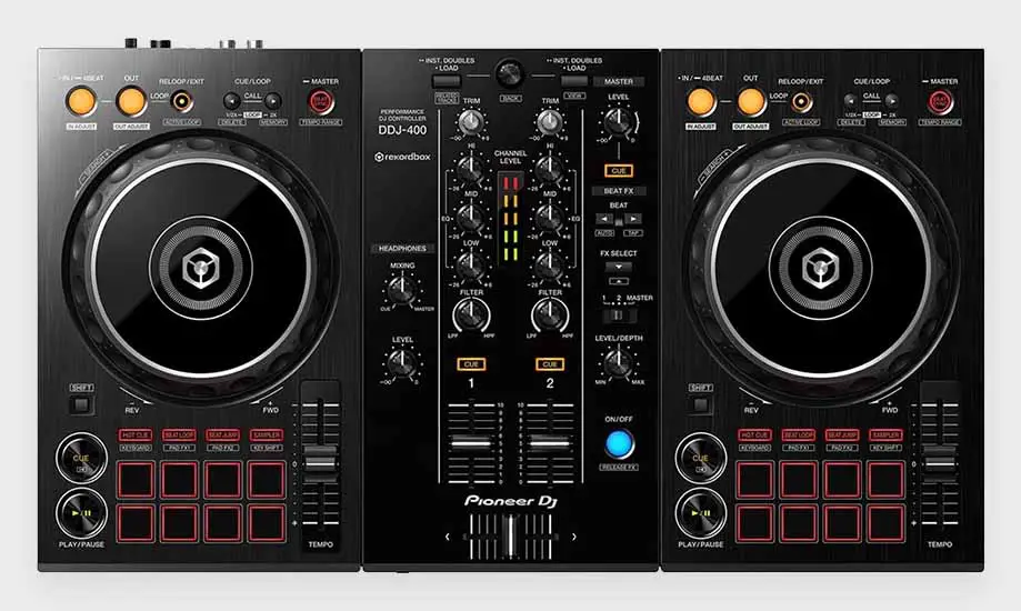 Pioneer DDJ-400 top view.