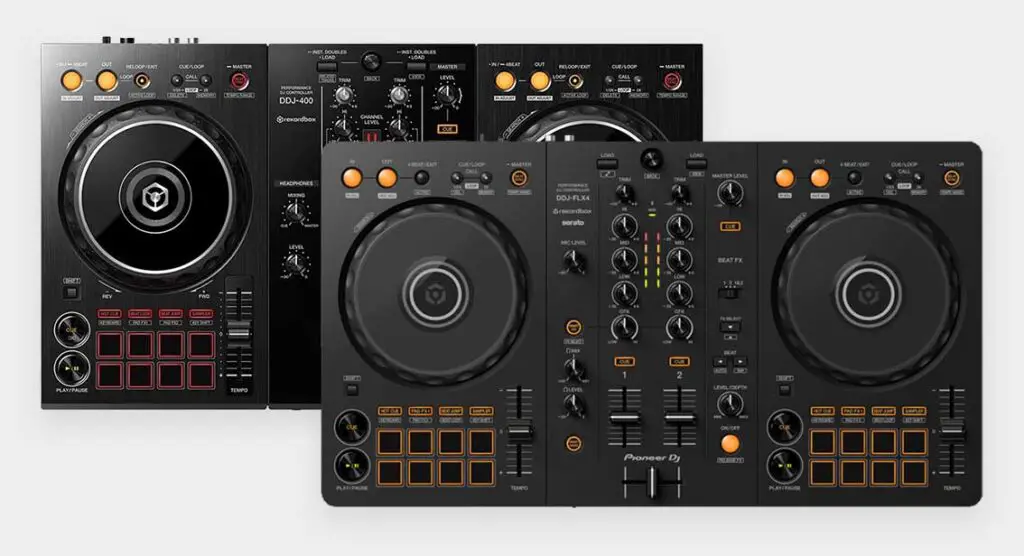 Pioneer DDJ-400 vs. DDJ-FLX4 - while the two controllers can seem similar, the FLX4 has some unique features that aren't present on the older DDJ-400.