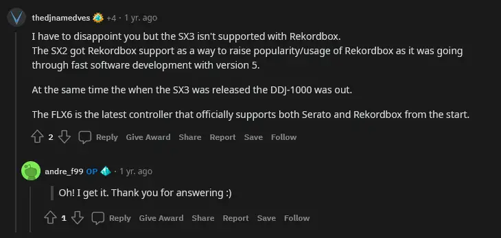 Unfortunately, while the DDJ-SX2 does support both Rekordbox and Serato DJ software, the newer DDJ-SX3 does not.