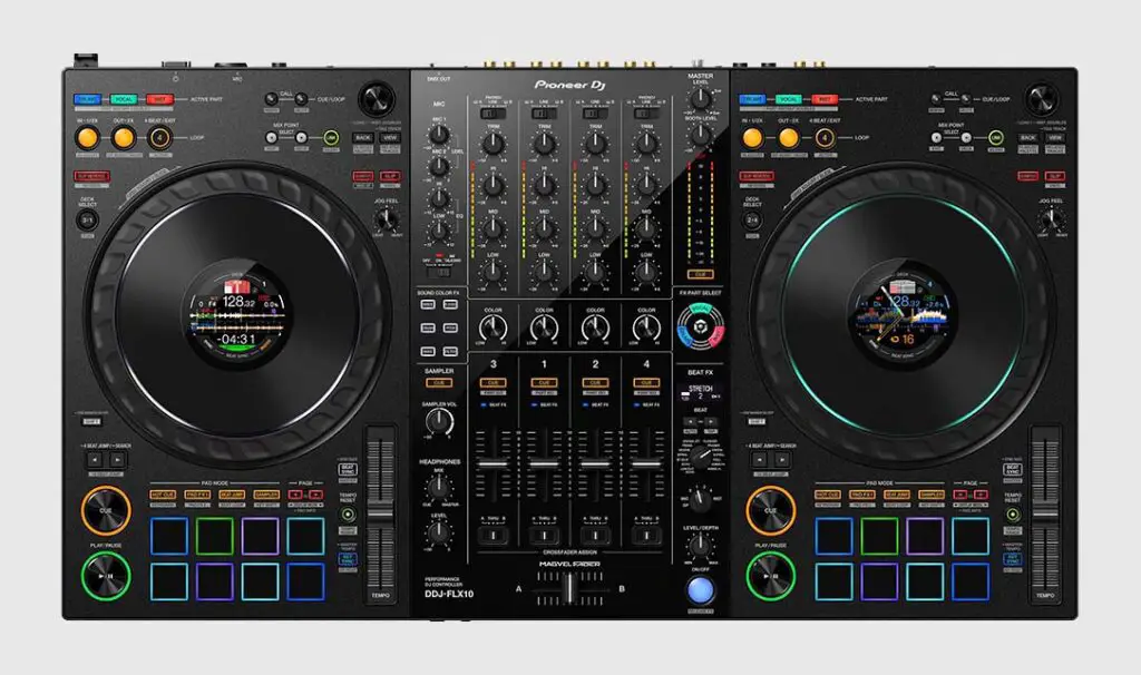 Pioneer DDJ-FLX10 - top view.