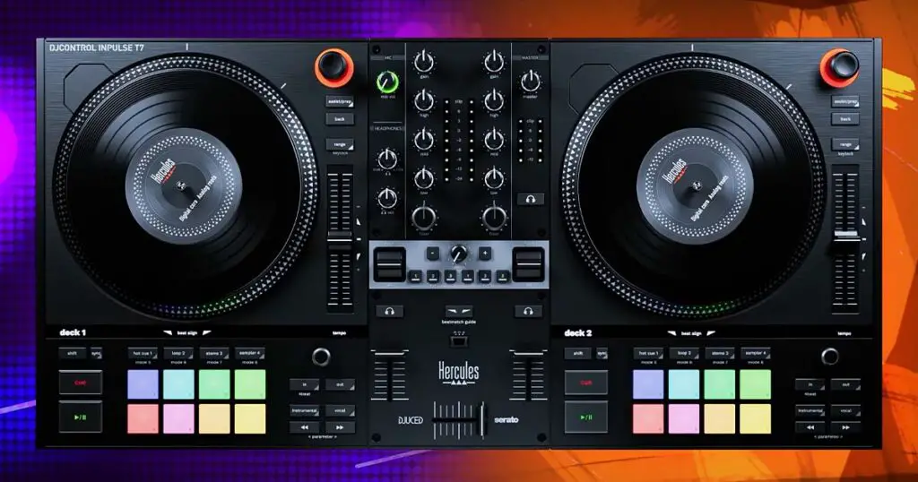 The Hercules DJControl Inpulse T7 is currently one of the most affordable entry-level DJ controllers for aspiring scratch DJs!
