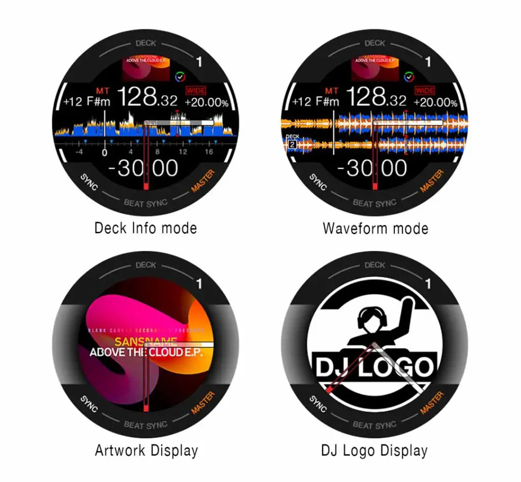 The display on the Pioneer DDJ-FLX10 jog wheels offers more features than the one present on the DDJ-1000, as well as higher image quality.