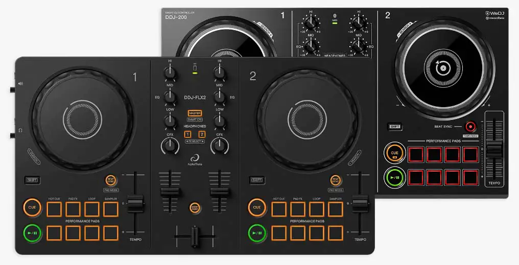 AlphaTheta DDJ-FLX2 vs. Pioneer DDJ-200 - DJ controller comparison.