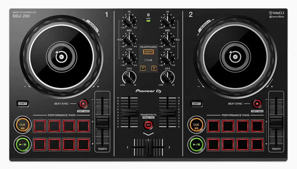 Pioneer DDJ-200 top view.