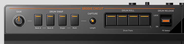 The Groove Circuit controls on one of the DDJ-GRV6 decks - with the original printed-on Rekordbox button descriptions.