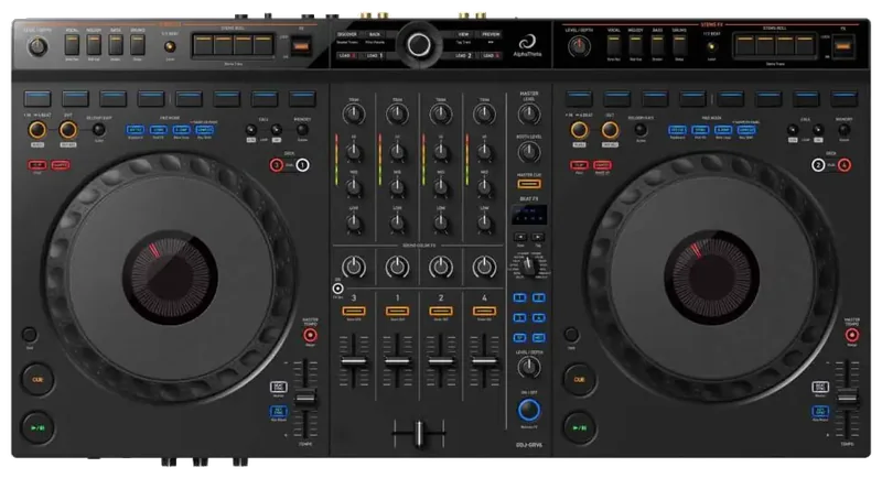 AlphaTheta DDJ-GRV6 DJ controller top view.