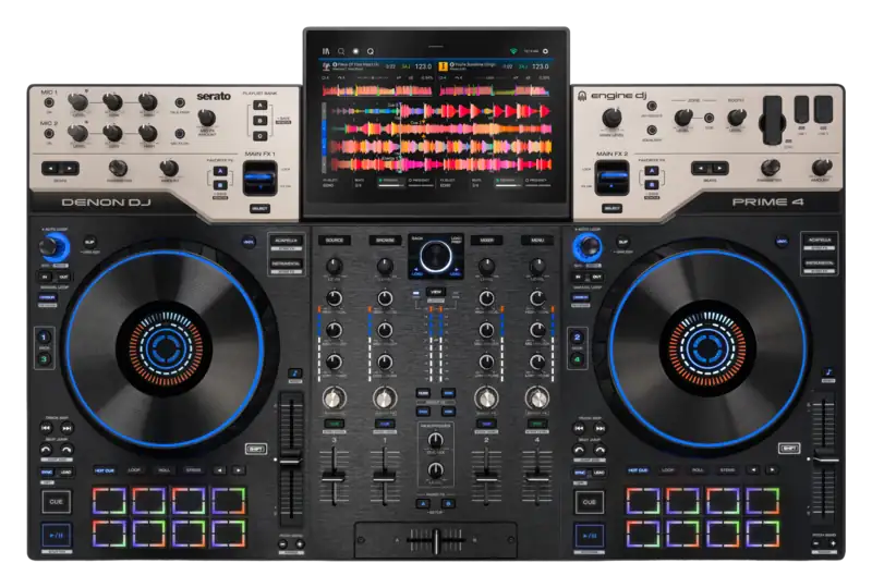 Denon DJ PRIME 4 G2 standalone DJ system top view.