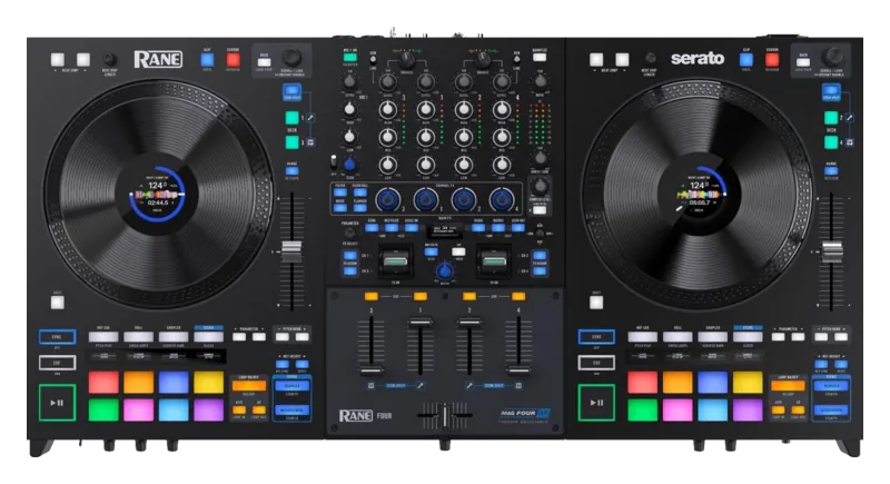 Rane FOUR DJ controller top view.