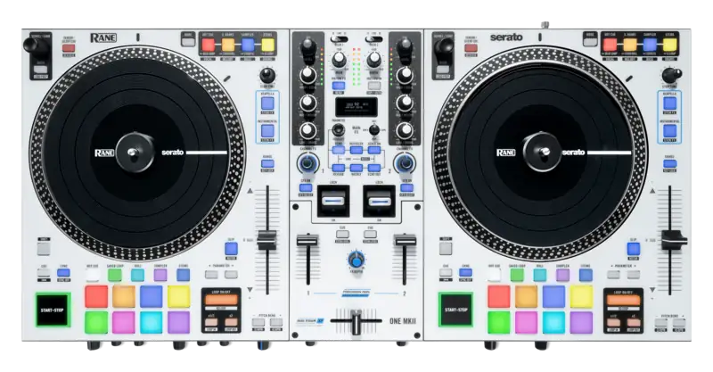 Rane ONE MKII motorized DJ controller top view.